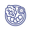 Sodexo-Icon eines Tellers mit Gemüse und Beilagen