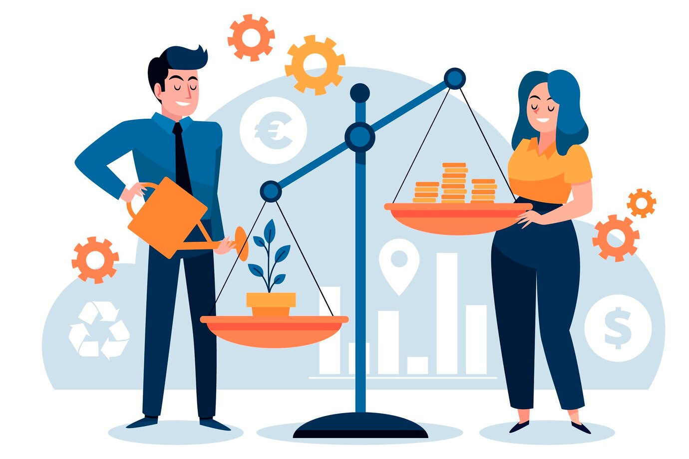 Ilustración con dos personas