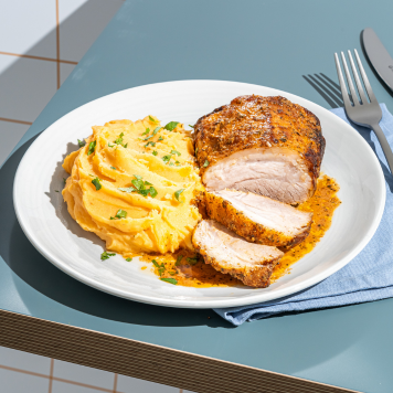 Arrosto di maiale con purè di patate
