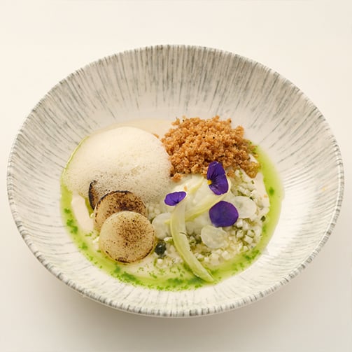 Winnend koolrabigerecht van chef Robert Janse in Sodexo's internationale Sustainable Cook for Change! competitie