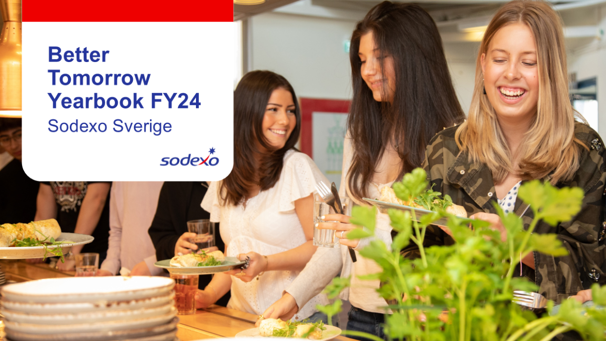 Bild på Better Tomorrow Yearbook FY 24 Sodexo Sveriges framsida