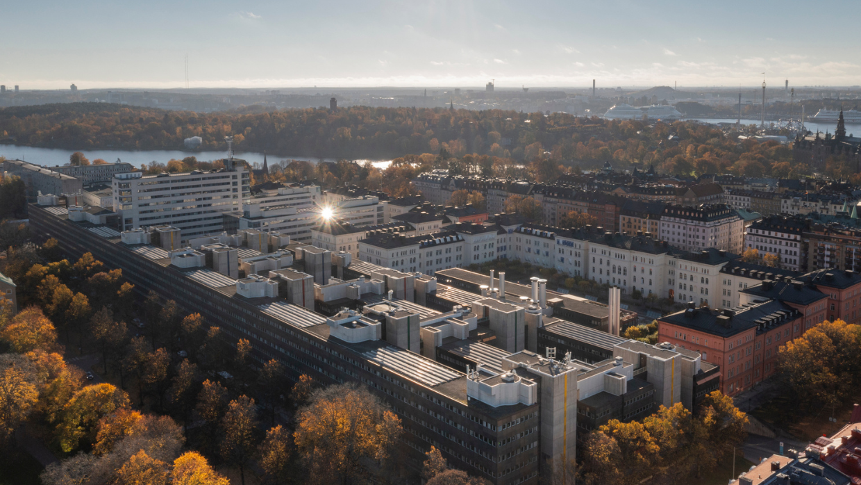 Flygbild över Garnison-området i Stockholm 