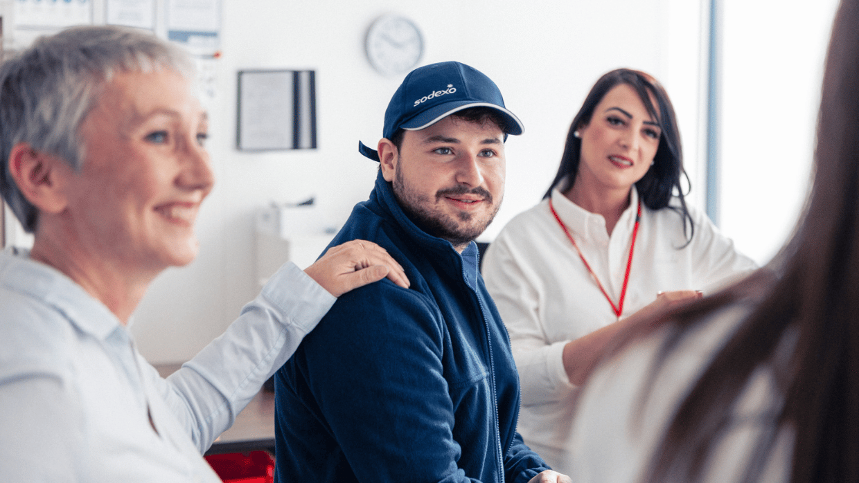 Mitt Sodexo bild på glada Sodexomedarbetare