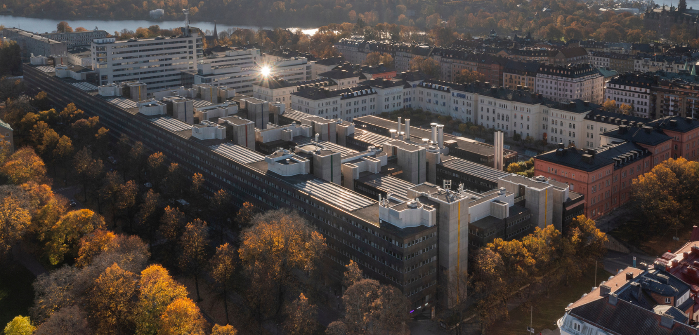 Flygibld över kvarteret Garnisonen i Stockholm 