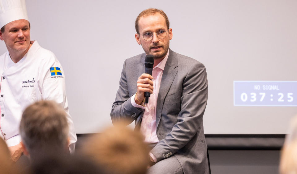 Etienne Dufrénois på Sodexos sidoevent på Stockholm Food Forum