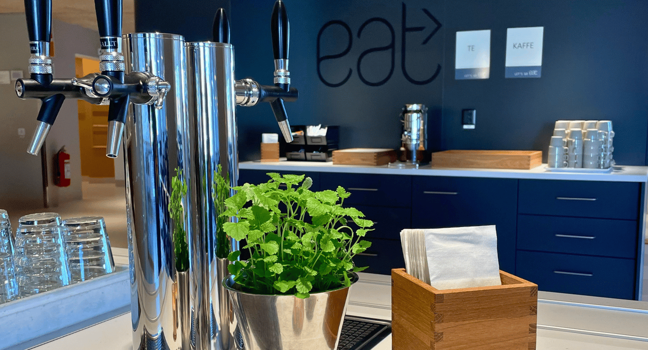 Bild på vätskestation i restaurang västgyllen