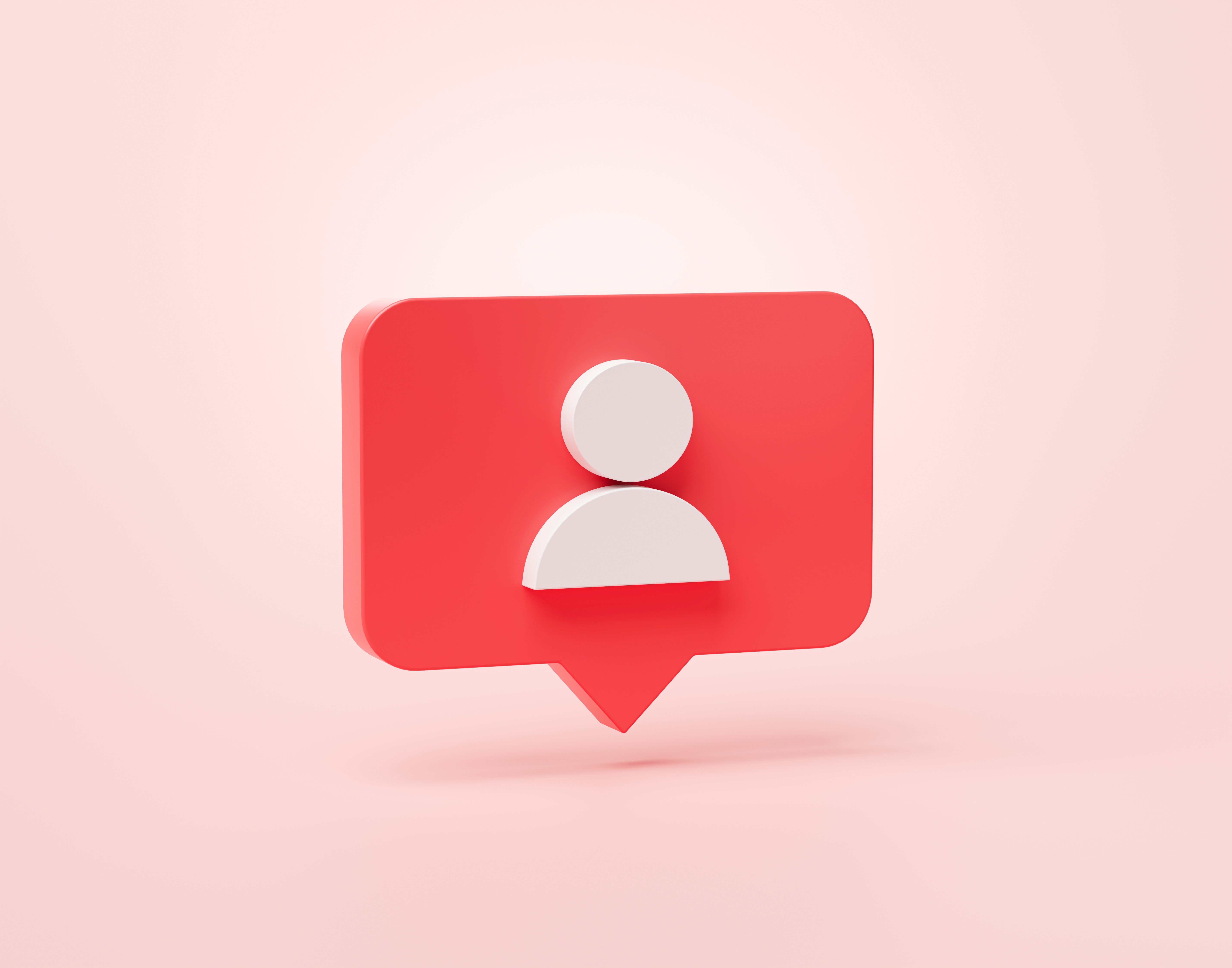 follower-user-shape-social-media-notification-icon-speech-bubbles-3d-cartoon-banner-website-ui-pink-background-3d-rendering-illustration