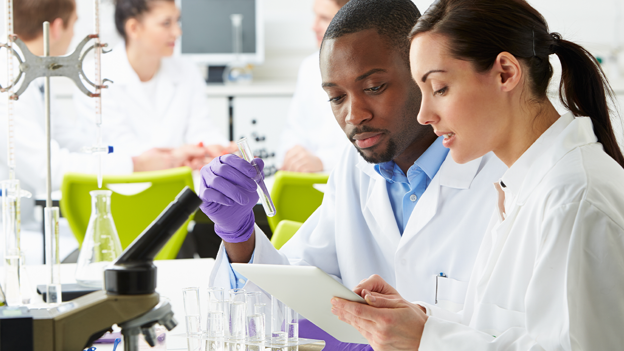 Clean Room Pharma with two workers