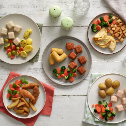 Plates of finger food and small portions
