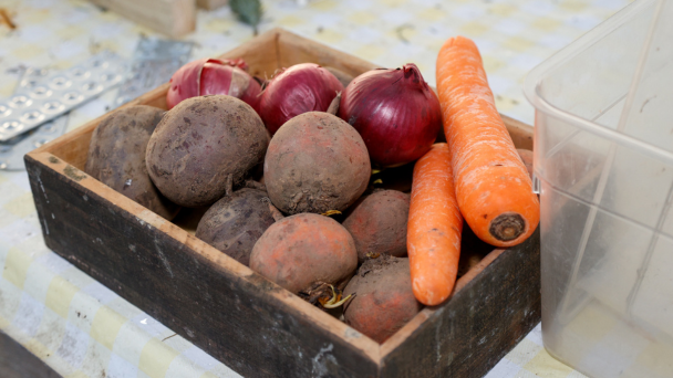  A crate of vegetables