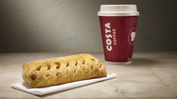 Freshly baked pastry with a side of coffee