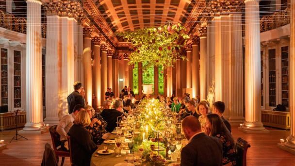 Private event at The Signet Library in Edinburgh Scotland with several people seated at the table