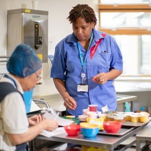 dietitian preparing meals for patients