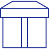 Icon of a blue box with a black background