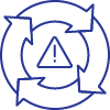 Icon of a blue circle with arrows and a triangle in center
