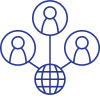 Drawing of a network of people