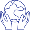 Drawing of hands holding the earth 