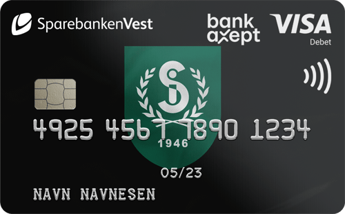 Bankkort med Sandes IL-design