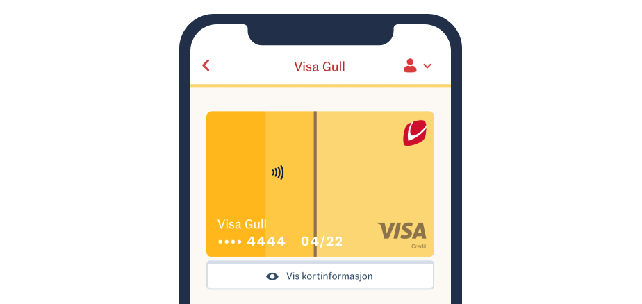 Digitalkort for Visa Gull kredittkort