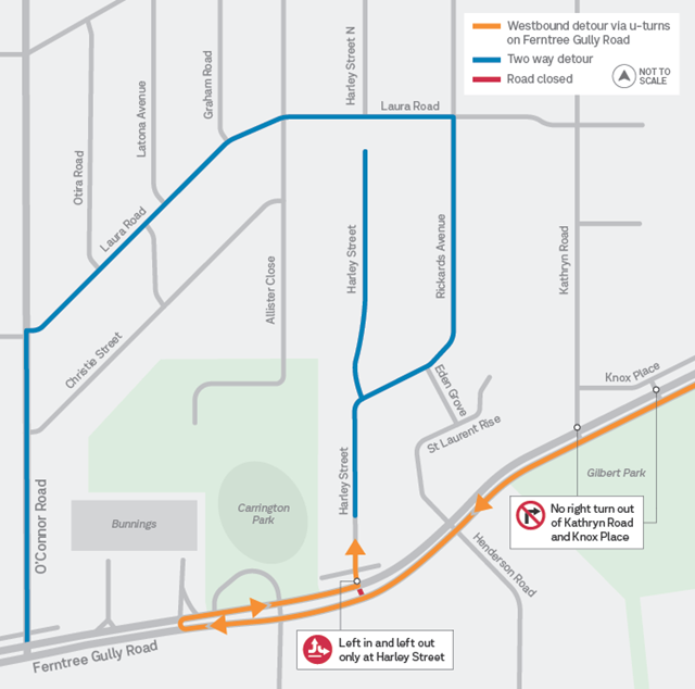 Harley Street detour map