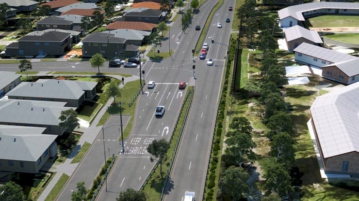 Aerial view of Ballarto Road.