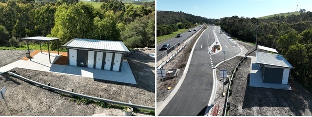 Image of new toilet block at Barry’s Bay Hume Freeway Rest Area (southbound)