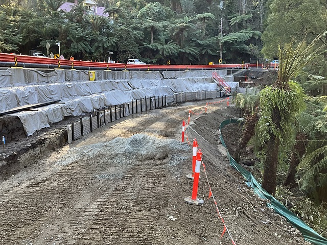Image of Benching works and access track for machinery completed