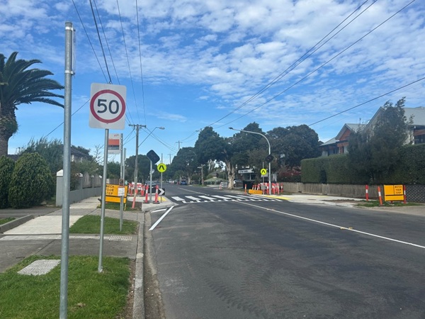 Image of completed raised pedestrian crossing on Blackshaws Road in Newport and South Kingsville