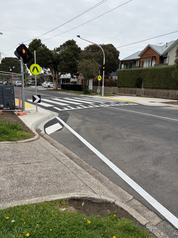 Image of completed raised pedestrian crossing on Blackshaws Road in Newport and South Kingsville