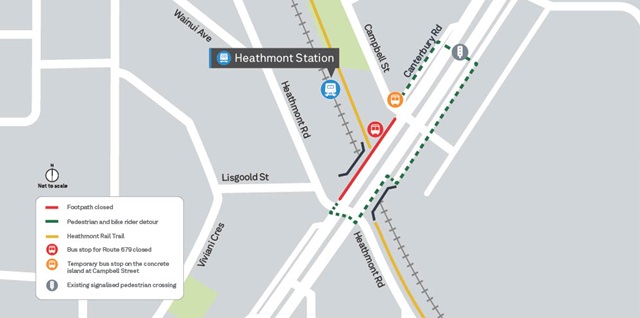 Image of the detour route at the Canterbury Road and Heathmont Road intersection improvements