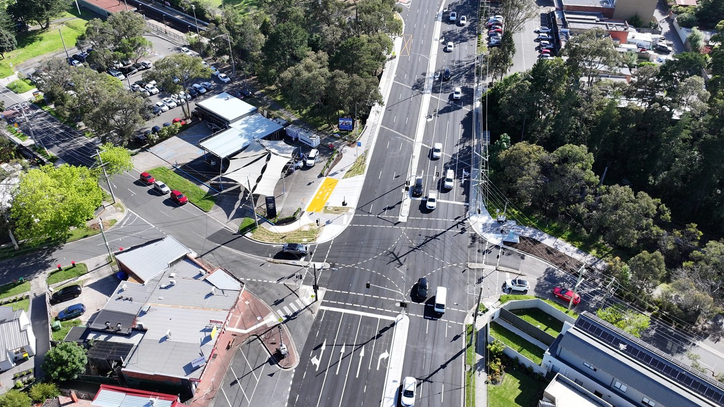 Image of the Canterbury Road and Heathmont Road intersection improvements