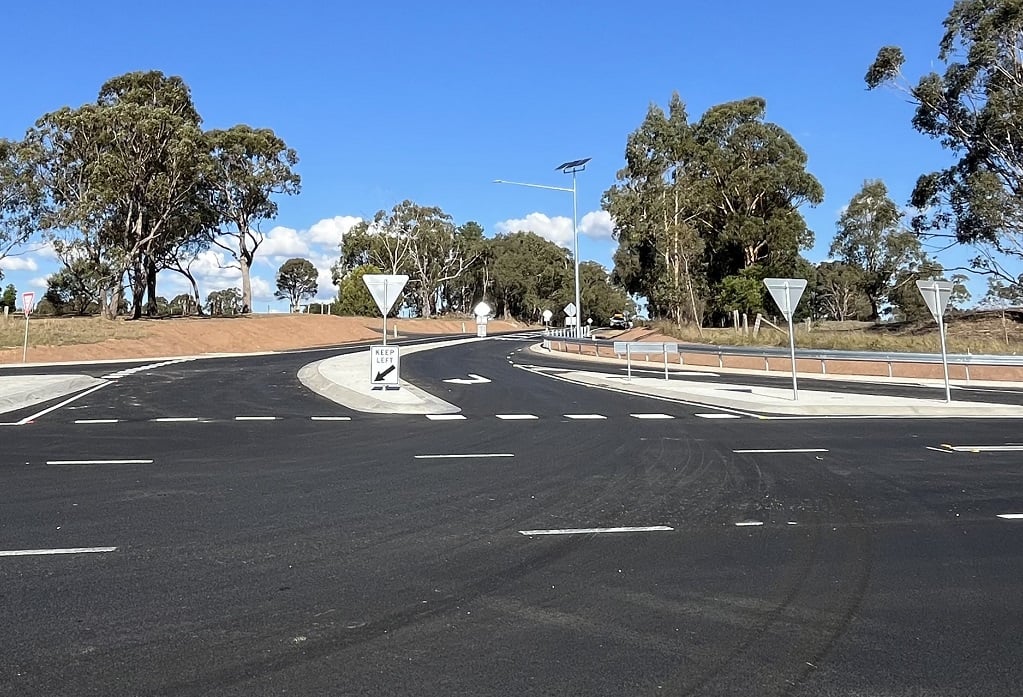 Image of the completed intersection upgrade at Churchill-Traralgon Road