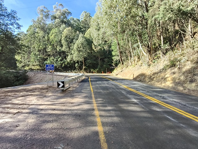 Image showing completed works on Bogong High Plains Road, heading towards Falls Creek.