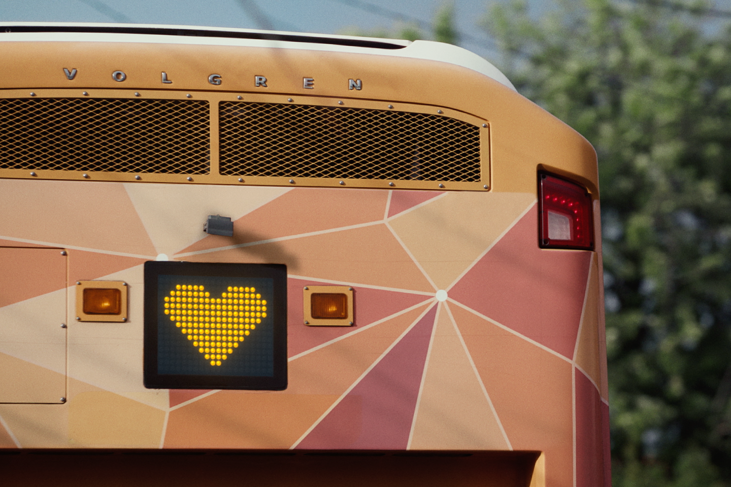 Back of a public transport bus