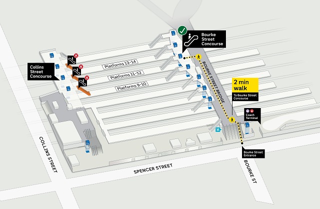 Image of southern cross station escalators