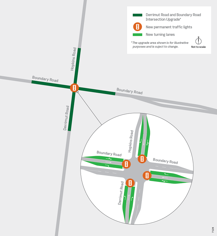 Image showing the Derrimut Road and Boundary Road interchange map