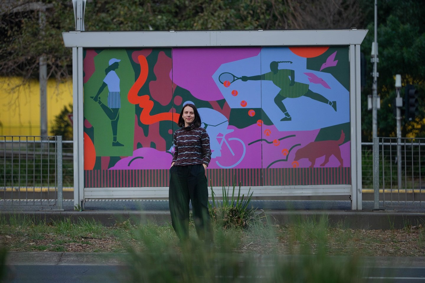 Image of artwork at the Flemington tram stop