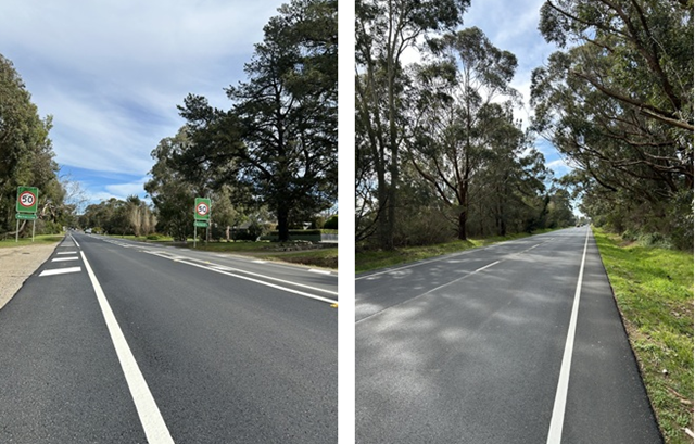 Image of the completed maintenance works on Frankston-Flinders Road, Balnarring.