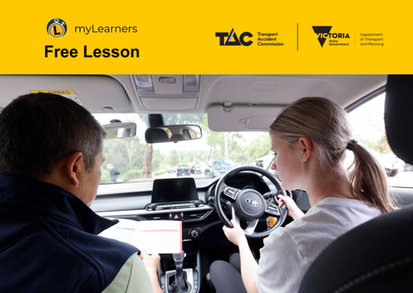 Image of a learner driver and an instructor from behind them