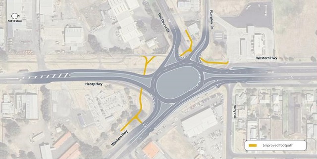 Image of map shwoing the Horsham intersection upgrade map