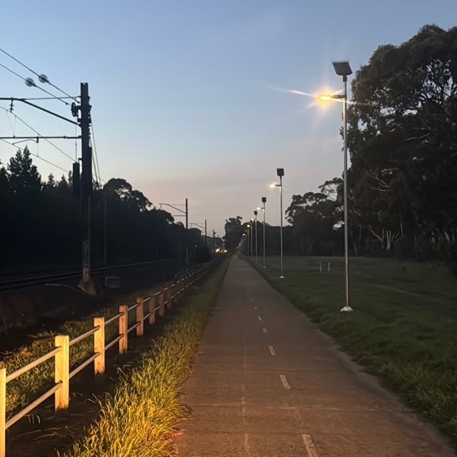 Image showing the lighting upgrades between Fawkner Station and Box Forest Road