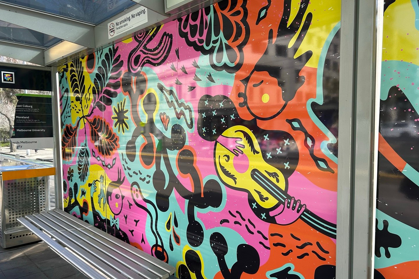 Image of artwork at Tram Stop 3 at Lincoln Square Carlton