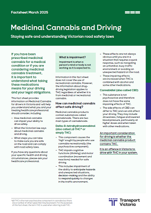 Image of the Medical Cannabis and Driving fact sheet