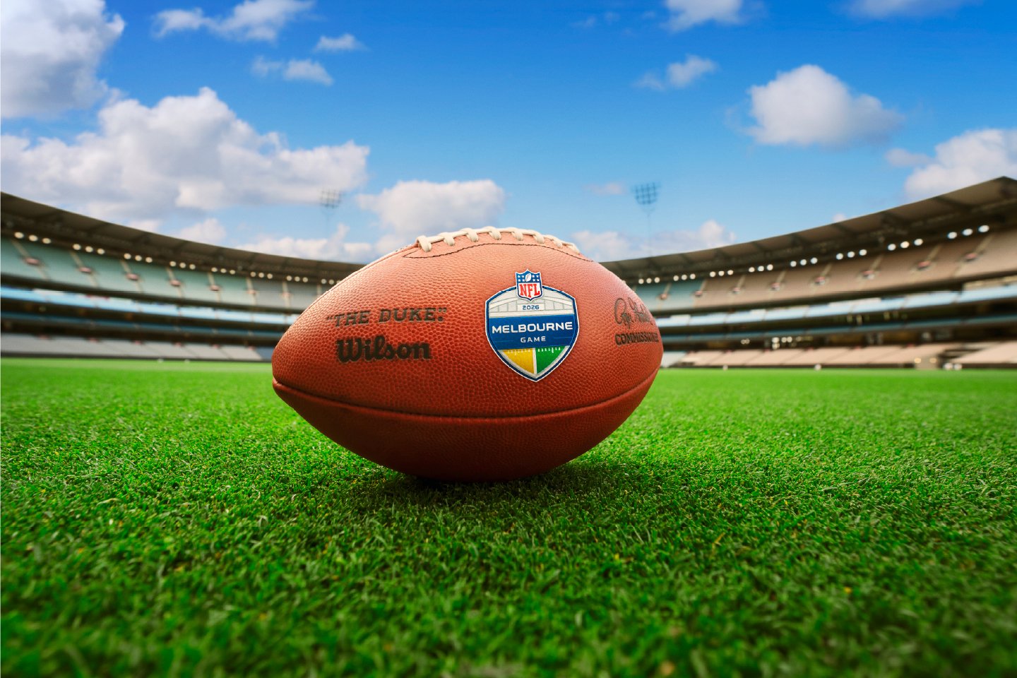 Image of an American football at the MCG