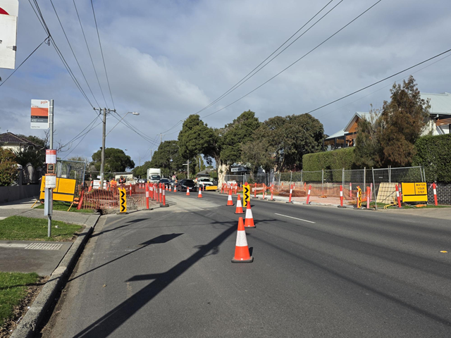 Image of preparing the site ready for new concrete kerb outstands and gutters