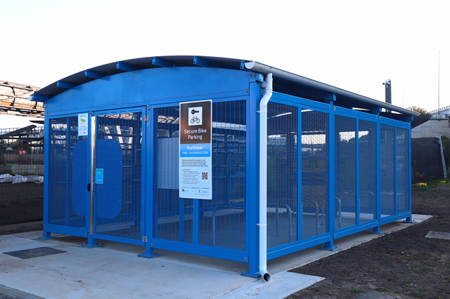 Image of new secure bike storage at Williams Landing Station