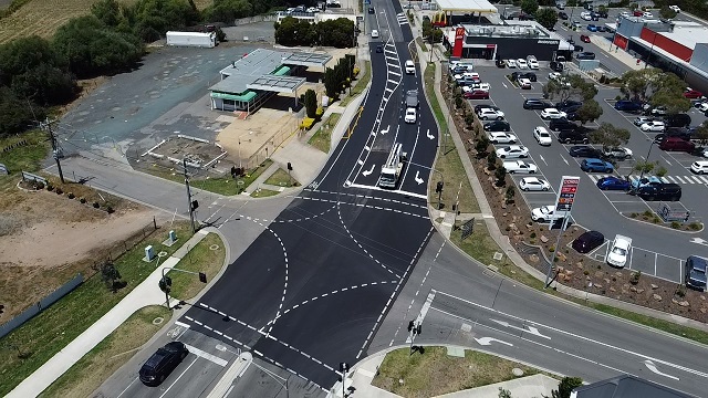 Image of completed intersection works at Clarke Street intersection, Kilmore