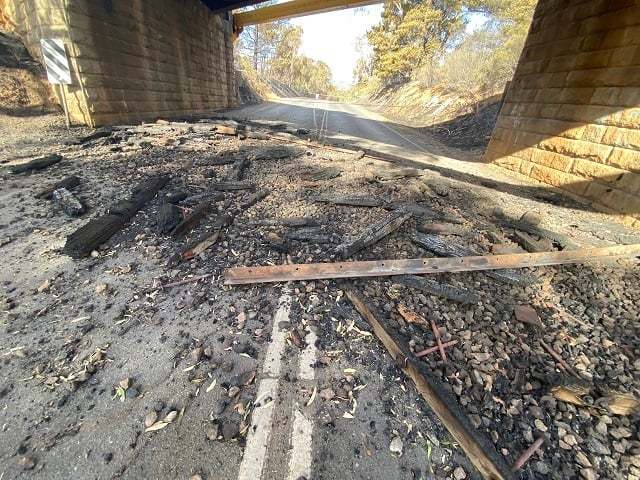 Road damage - Harcourt