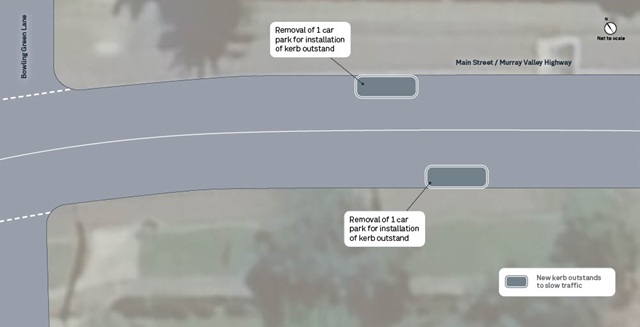 Image of map showing the Rutherglen pedestrian safety improvements