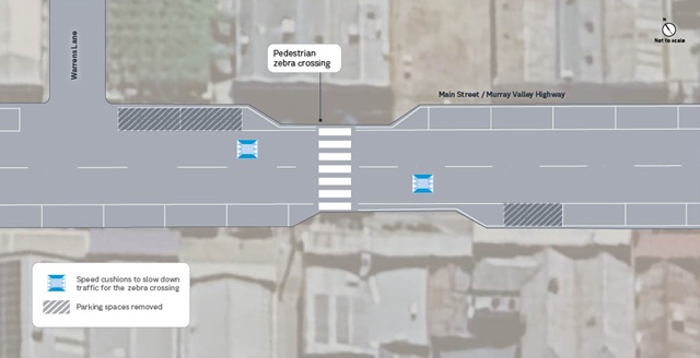 Image of map showing the Rutherglen pedestrian safety improvements